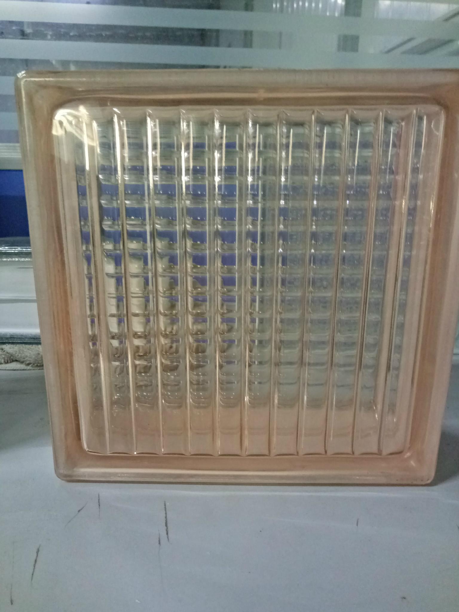 sell 190*190*80mm Meshy pattern clear glass block 4