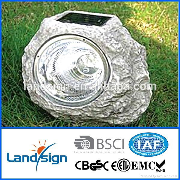 Classic garden resin solar rock stone spotlight 3