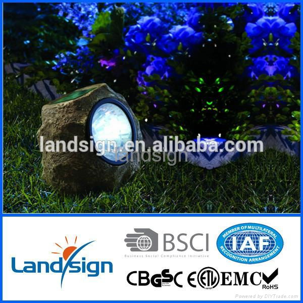 Classic garden resin solar rock stone spotlight 4