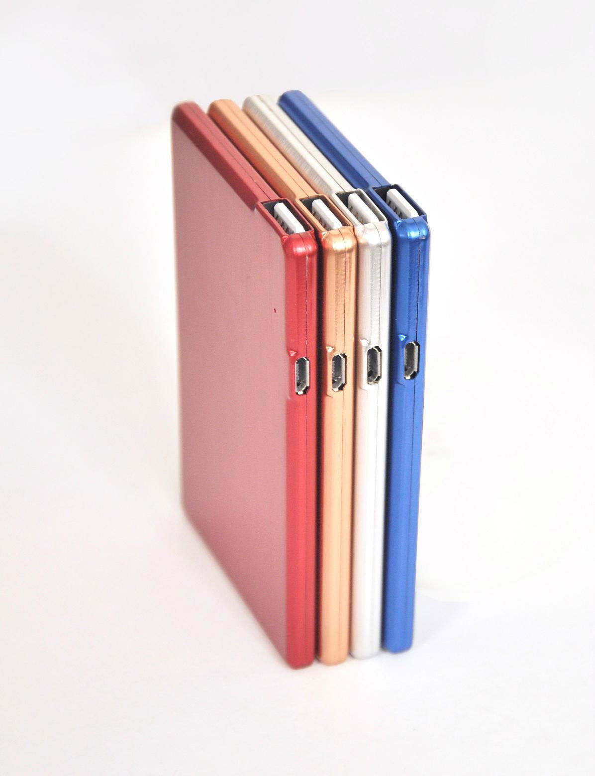 MMetal style! Original 2200mAh ultra slim power bank with memory Aluminium credi 5