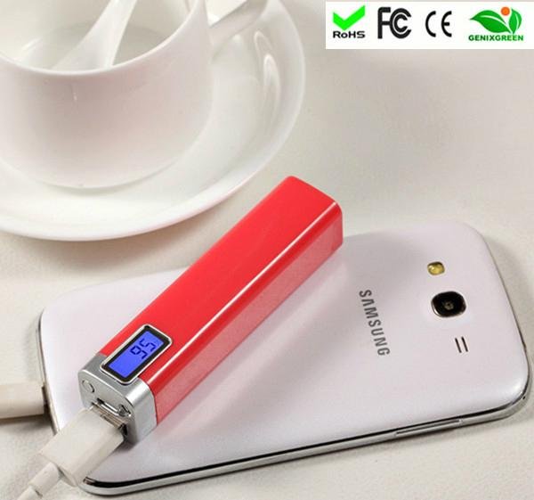 factory direct price portable tube power bank with display 2600mah 18650 case ch
