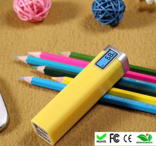factory direct price portable tube power bank with display 2600mah 18650 case ch 4