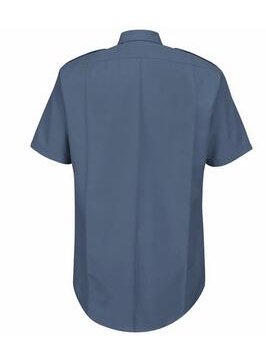 Men White Short Sleeve Pilot Uniform Dress Work Shirt 2