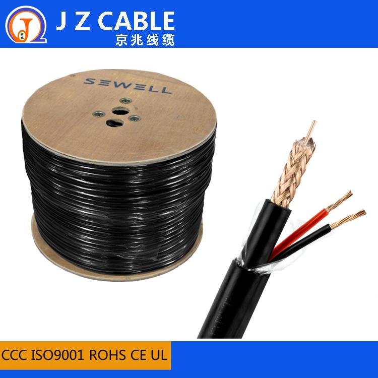 RG59+2c Power Cable with 95% braiding,rg59 siamese cable 2