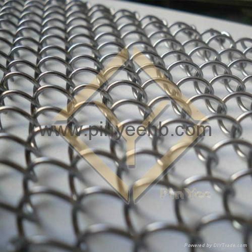 interior room partition and decorative coil mesh drapery curtain 