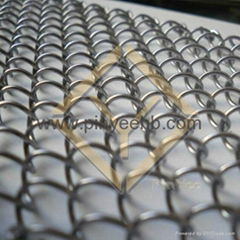 interior room partition and decorative coil mesh drapery curtain