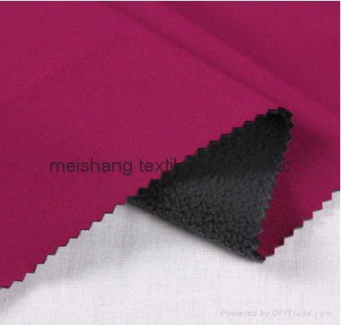 100D+20D polyester spandex stretch knitted fabric+TPU lamination+polar fleece 2