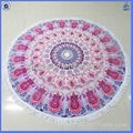 Custom printed cotton round beach towel