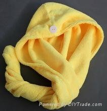 Plain solid color microfiber hair turban drying towel