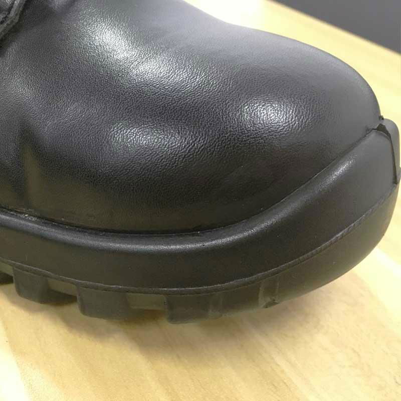 hand making black genuine leather upper anti-static safety shoes 3