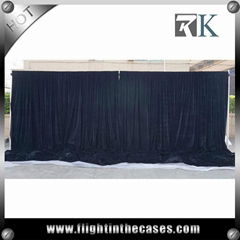 RK adjustable pipe and drape heacy black velvet curtain on sale 