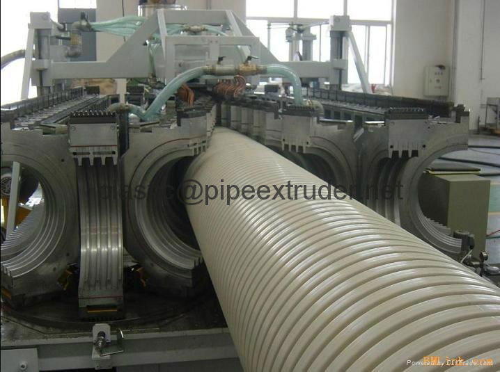 DWC 200-500mm UPVC Double Wall Corrugated Pipe Extrusion Line