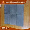 black handmade terracotta floor tile