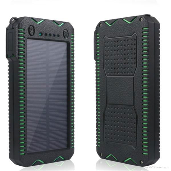 12000mAh waterproof and fireproof solar power bank with cigarette lighter