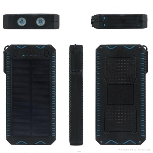 12000mAh waterproof and fireproof solar power bank with cigarette lighter 3