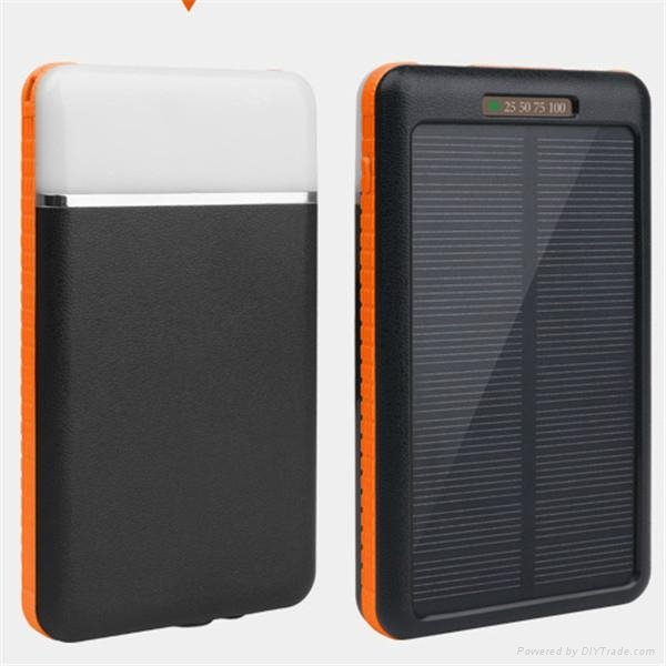Lamp Light Mobile Phone Charger with Solar Energy Charging Function 8000mAh 3