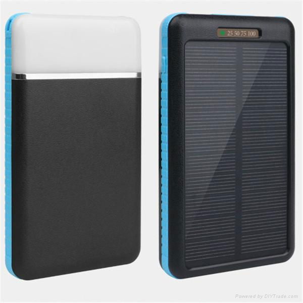 Lamp Light Mobile Phone Charger with Solar Energy Charging Function 8000mAh 5