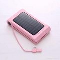 Built-in cable mobile phone solar power bank with compass and thermometer 1