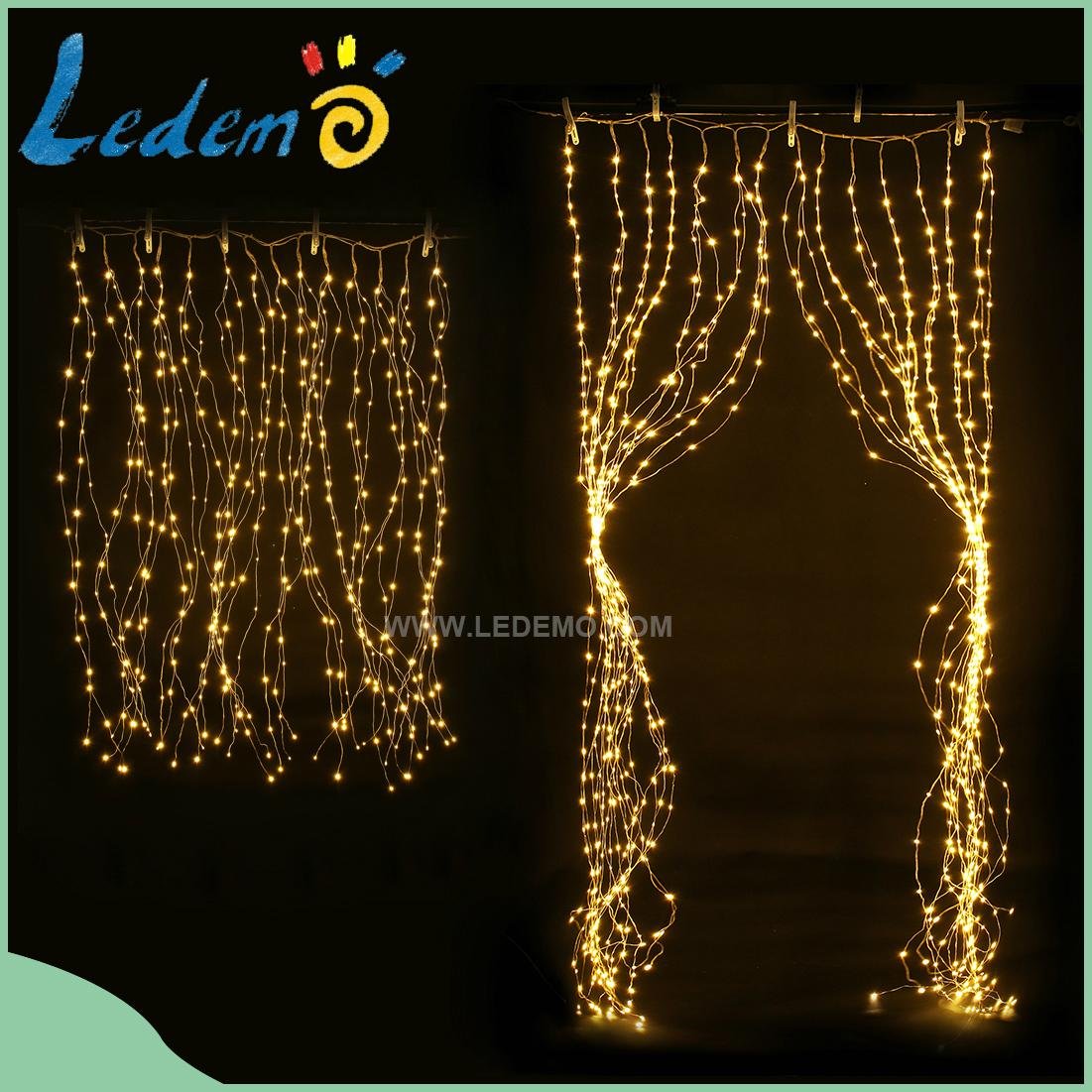 LED Christmas decoration outdoor use copper wire curtain light