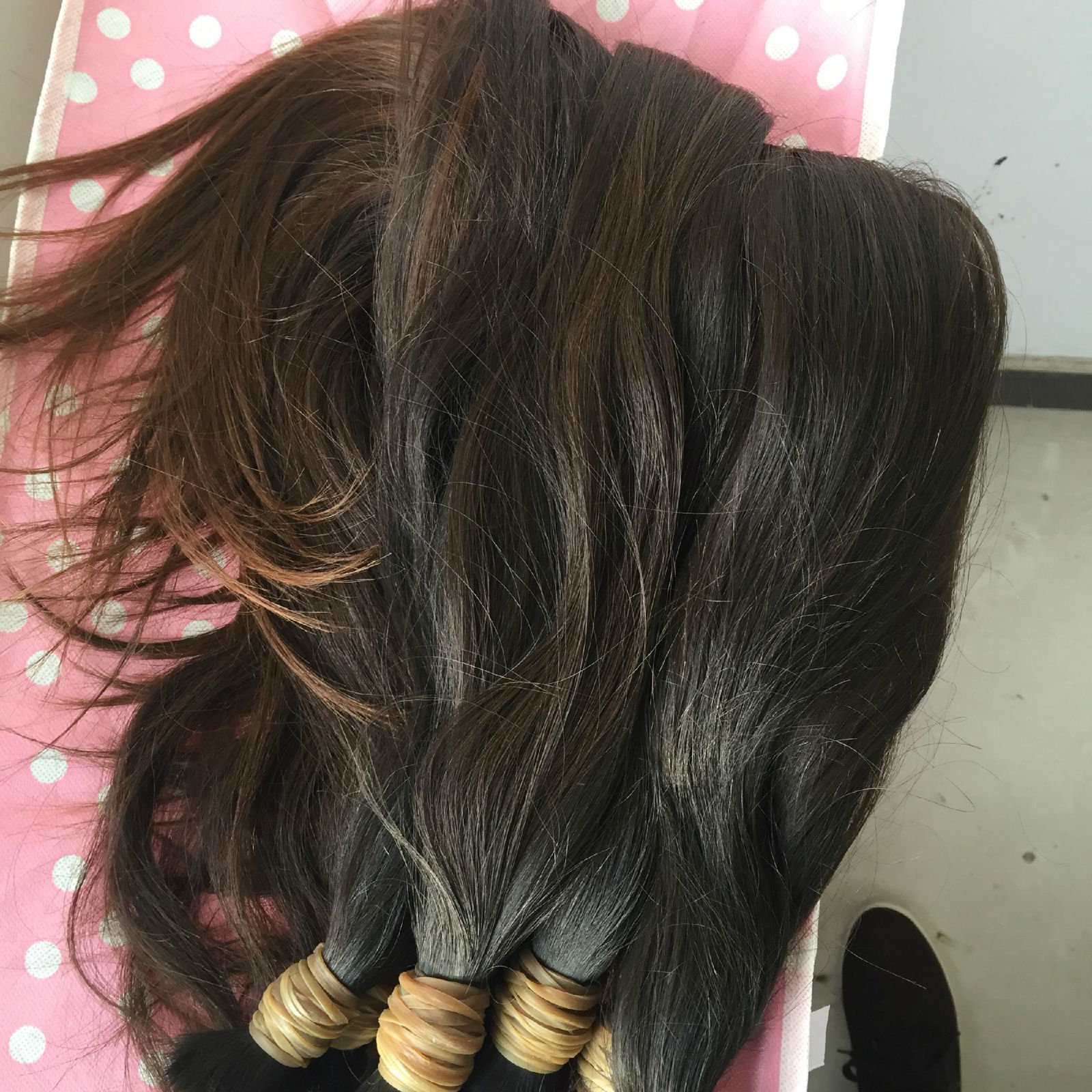 60 cm 100% unprocessed human virgin  hair bulk top quality Chinese hair  4