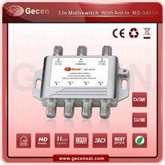 Gecen 3X4 satellite multiswitch 3 in 4 out Model MS-3401A