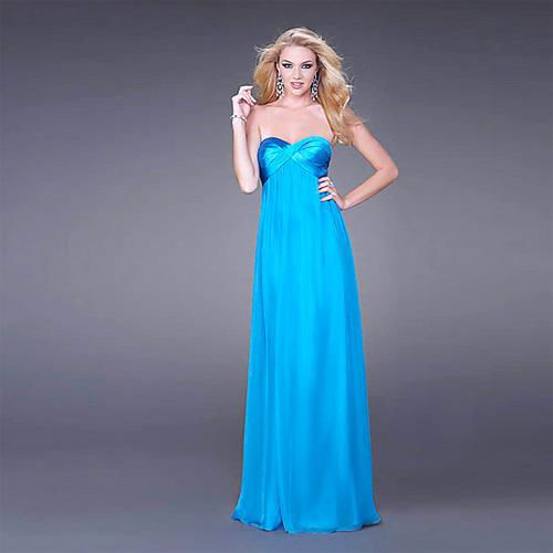 Chic Loose-fitting Sheath Column Sweetheart Strapless Floor-length Ela 2