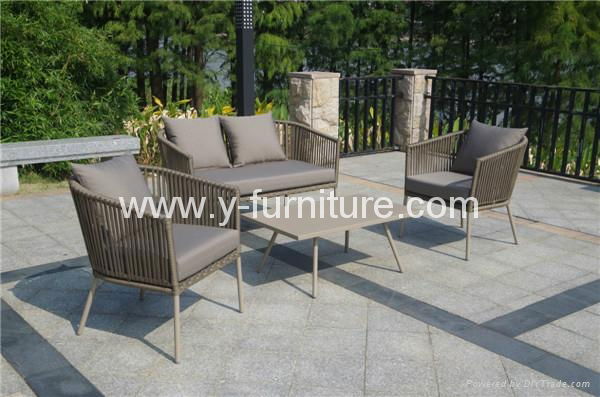 Hotel resort outdoor furniture fiber tape sofa chairs 2