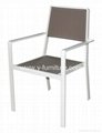 Outdoor furniture aluminiu glass dining table sling armchair 2