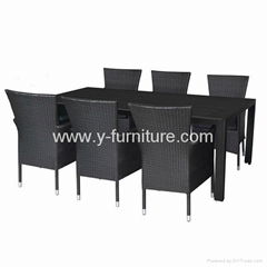 Outdoor  furniture KD polywood table stacking wicker chair