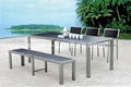 Brushed aluminium furniture dining table chair bench 1