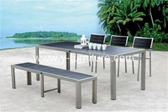 Brushed aluminium furniture dining table