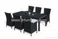 Aluminium  marble table high back dining