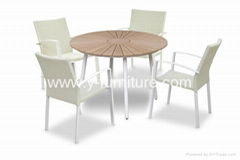 Fresh design polywood table cheap stacking chair 