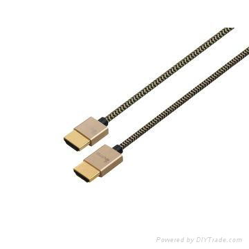 24K gold-plated and slim HDMI 2.0 cable with aluminum head shell