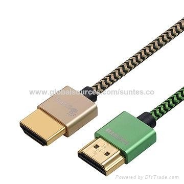 24K gold-plated and slim HDMI 2.0 cable with aluminum head shell 2