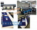 Dye sublimation printed sports jersey laser cutting