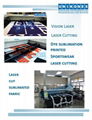 Dye sublimation printed fabric laser cutting by Unikonex vision laser 1