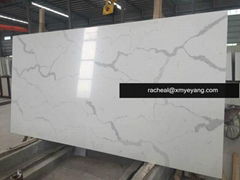 Calacatta White Quartz Slabs for Kitchen Countertops