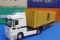 1:50 MSC Diecast Alloy Container Truck Model Ochre Yellow 3
