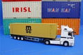 1:50 MSC Diecast Alloy Container Truck Model Ochre Yellow 4