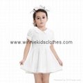 100% cotton kids clothing manufacturer solid color girl dress