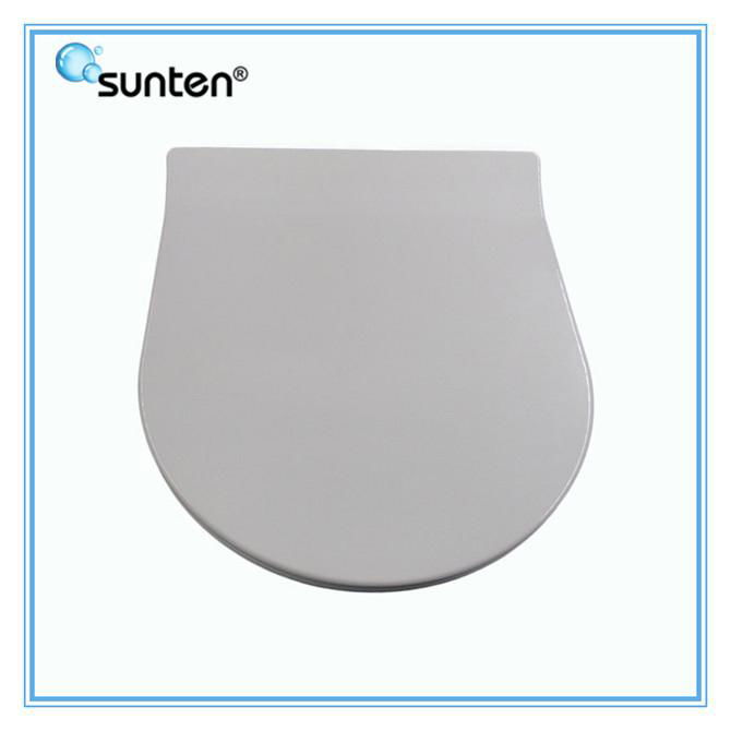 Ultra Slim One Piece WC D Shape Flat Toilet Seat 4