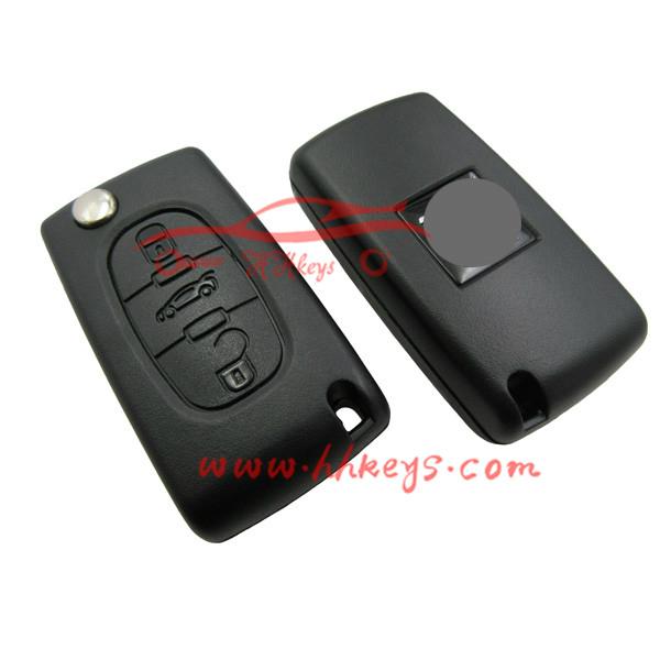 Peugeot 307 407 Flip Key Shell Replacement With Battery Place