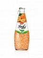 Fruit Juice Basil Seed Drink Orange Flavour In Glass Bottle