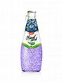 Fruit Juice Basil Seed Drink Blueberry Flavour In Glass Bottle 1