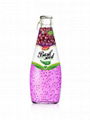 Fruit Juice Basil Seed Drink Grape Flavour In Glass Bottle