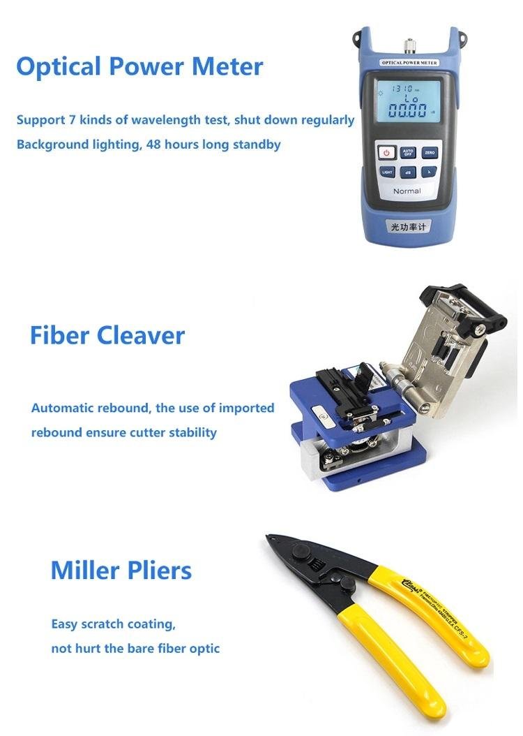 Cheap Price FTTH Fiber Optic Tester Tool Kit with Power Meter  2