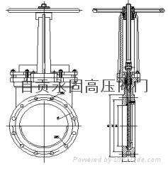 自贡永固高压阀门型号刀型闸阀Z73H-16C