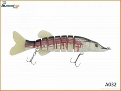 Soft Tail Pike Lures Hard Bait Eight Section Lures for Sea Fishing