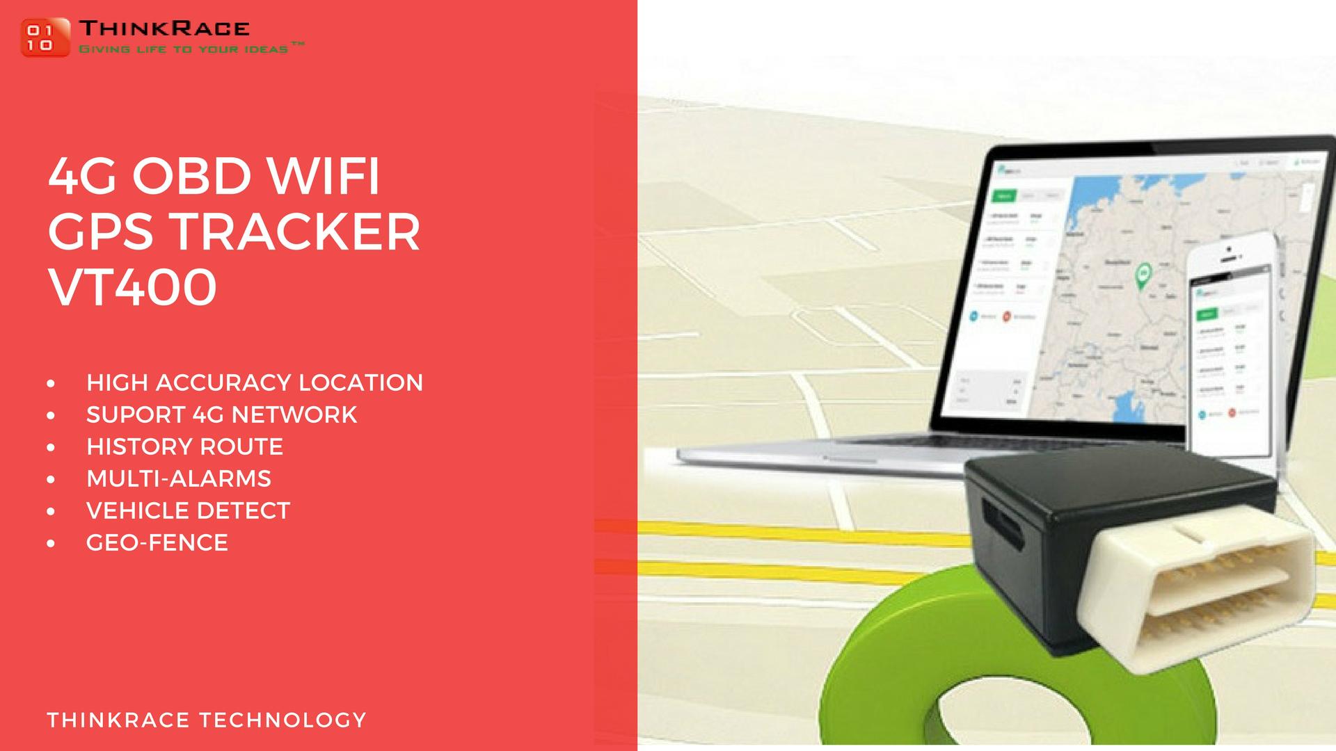 4G OBD WiFi GPS Tracker VT400 VT400 ThinkRace (India Manufacturer